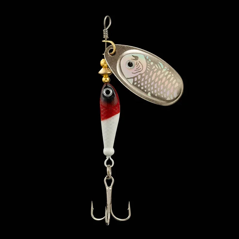 9g Rotating Spoon Fishing Lure – Metal Spinner with Triple Hook for Bass & Carp