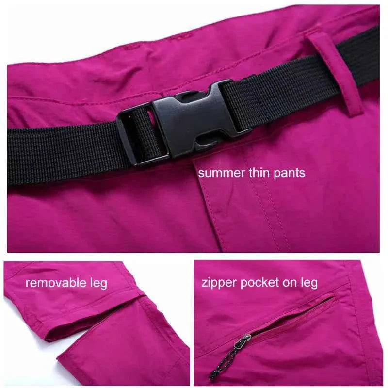NUONEKO Women's Outdoor Hiking Pants Women Summer Quick Dry Trousers Travel Climbing Camping Trekking Pants Woman Sports Shorts