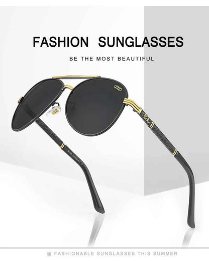 Audi UV400 Polarized AntiGlare Retro Flight Sunglasses Glasses for Motorcycle Classic FrogEye Outdoor Glasses Men Women 501