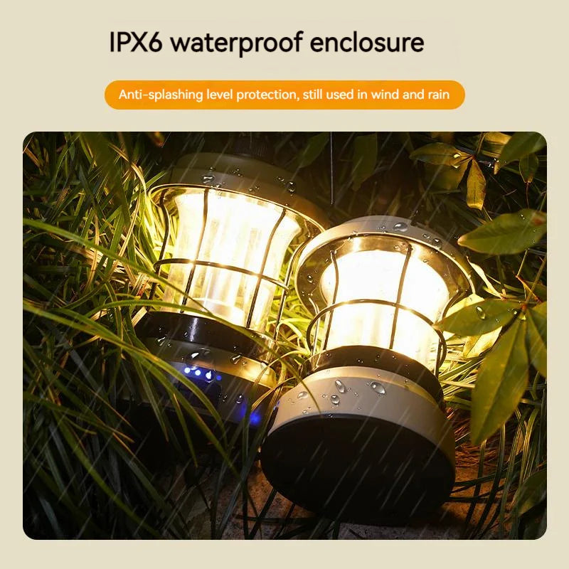 Retro Camping Lantern – USB Rechargeable Portable Tent Light for Camping & Outdoor Use