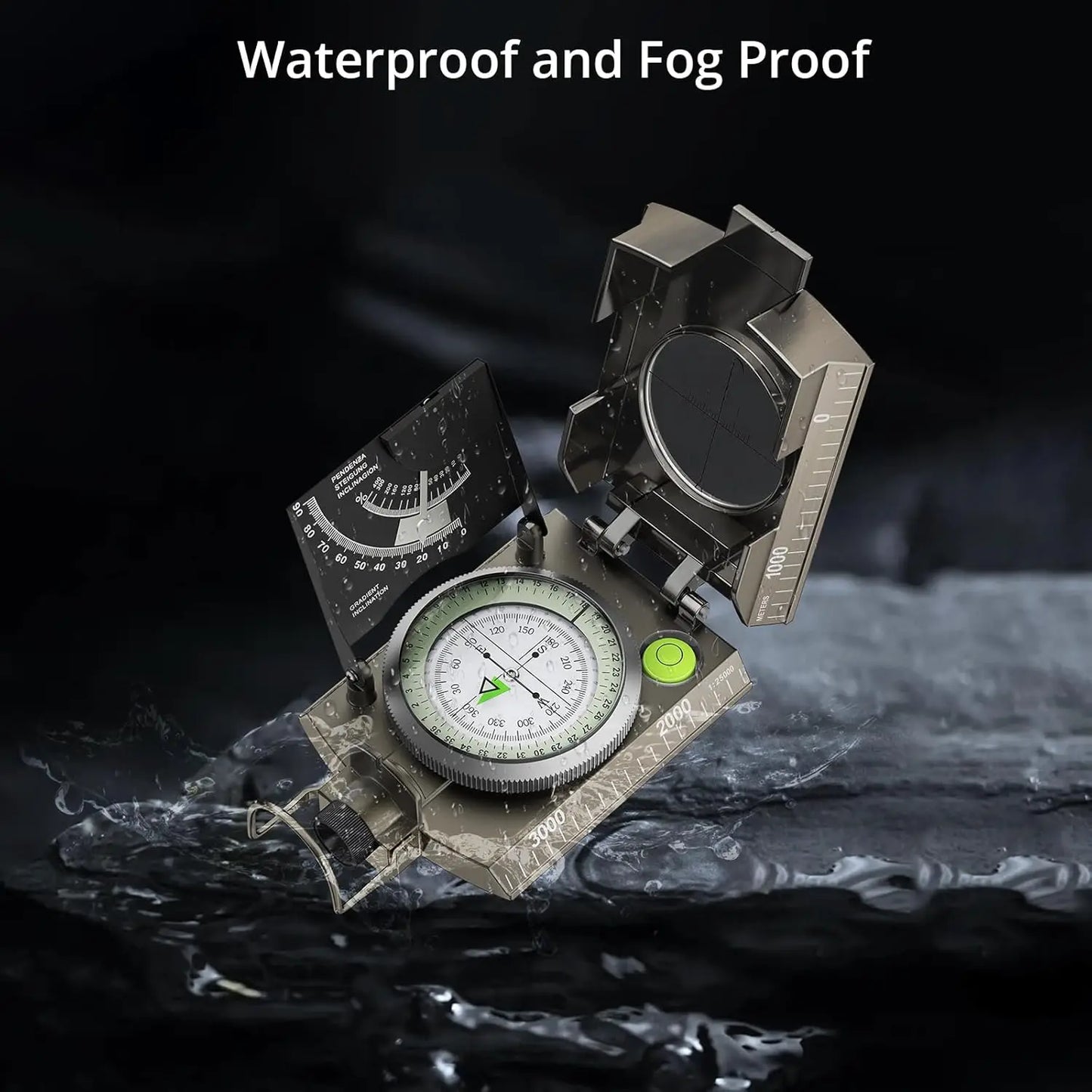 IP65 Waterproof Metal Compass with Clinometer – Precision Navigation for Camping, Hunting & Hiking