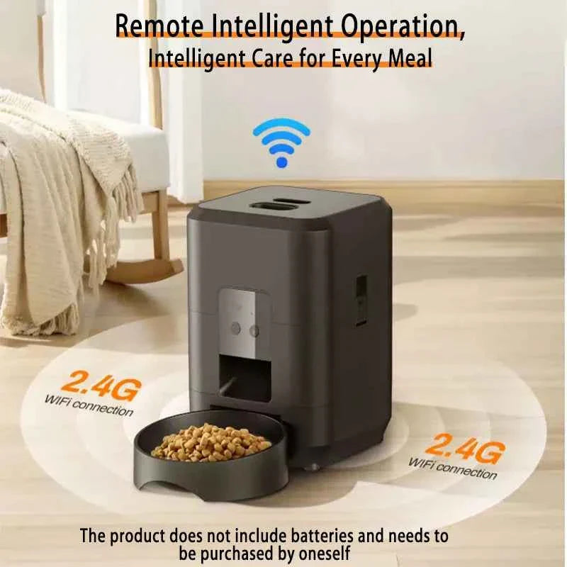 2L Automatic Feed Dispenser For Pets Intelligent Feed Dispersion For Cats And Dogs Regular Quantitative Feeding With Recording