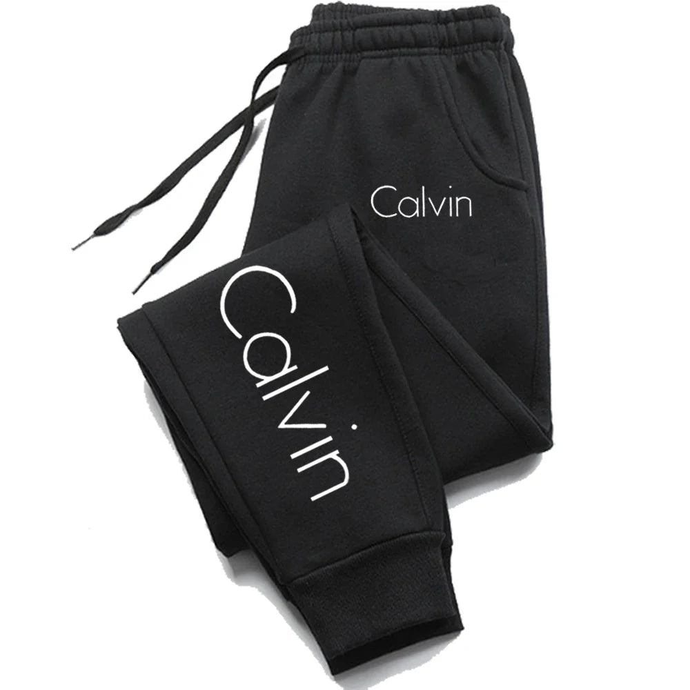 Casual Printed Sports Running Trousers Men Women Autumn Drawstring Long Pants Fitness Solid Sweatpants Unisex Gym Wear