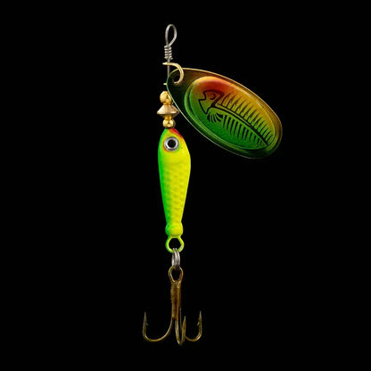 9g Rotating Spoon Fishing Lure – Metal Spinner with Triple Hook for Bass & Carp