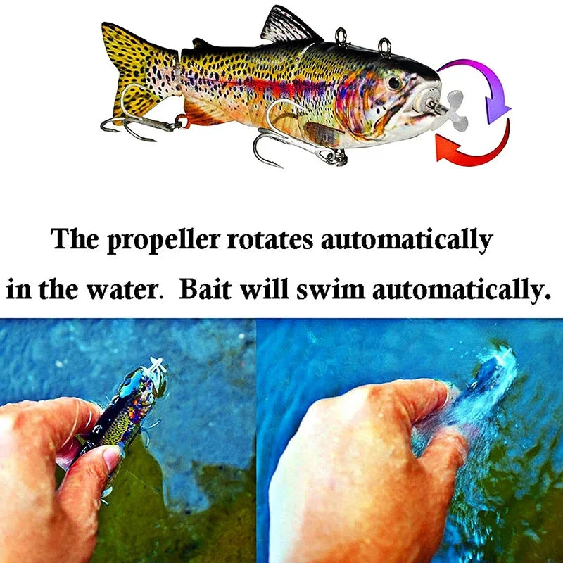 USB Rechargeable Electric Robotic Fishing Lure – 4-Segment Auto Swimbait, 90mm & 130mm