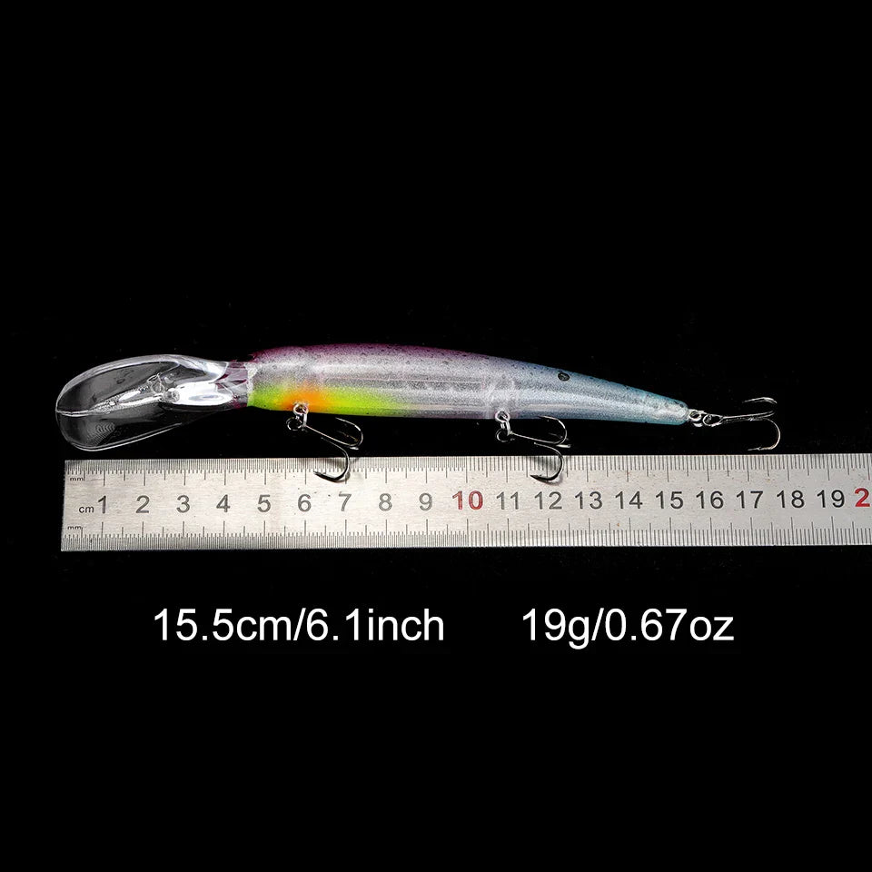 Floating Minnow Lure – 120mm, 20g, Trolling Wobbler Crankbait, Bass & Pike, 6 Colors
