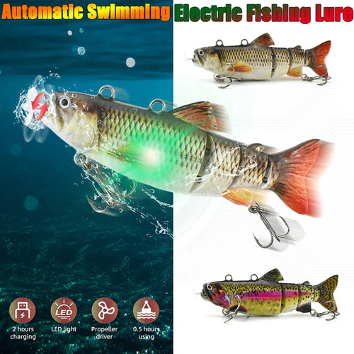 USB Rechargeable Electric Robotic Fishing Lure – 4-Segment Auto Swimbait, 90mm & 130mm