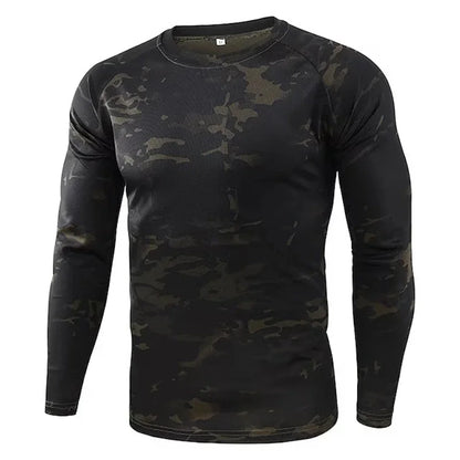 Men's 3D Camo Print Long Sleeve T-Shirt – Casual Hunting Pattern Loose Tee