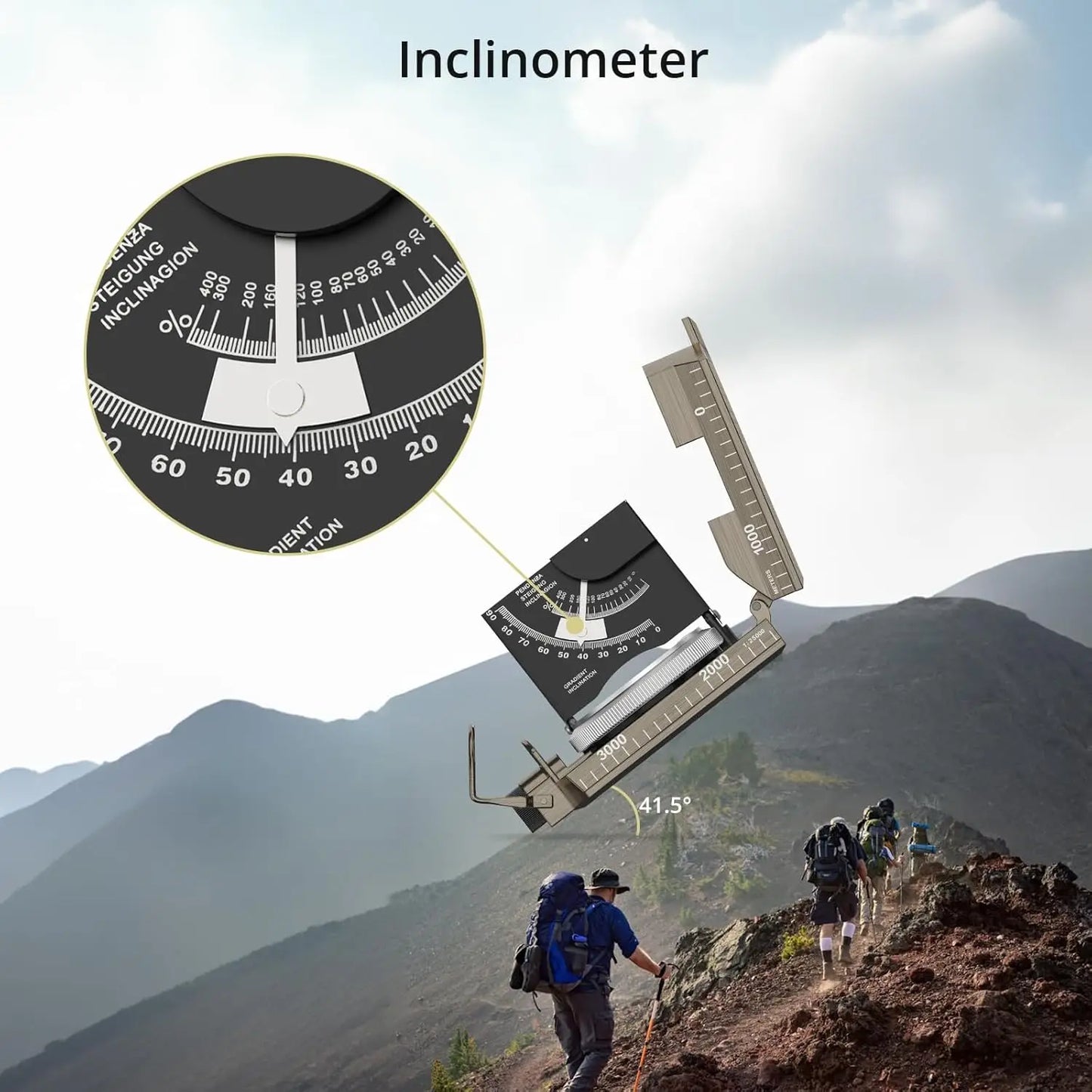 IP65 Waterproof Metal Compass with Clinometer – Precision Navigation for Camping, Hunting & Hiking