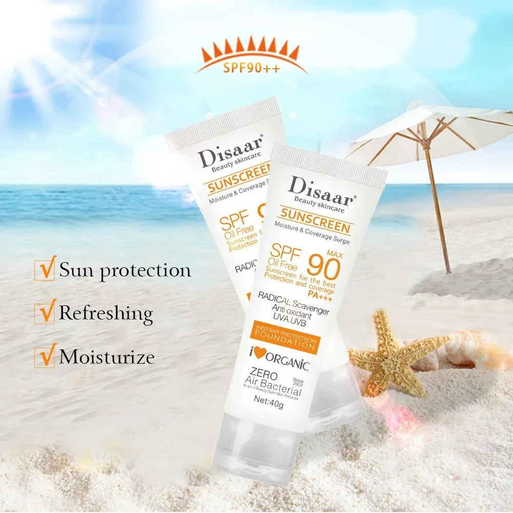SPF 90+ Waterproof Sunscreen – UV Sun Cream for Face & Body, Outdoor & Seaside Protection