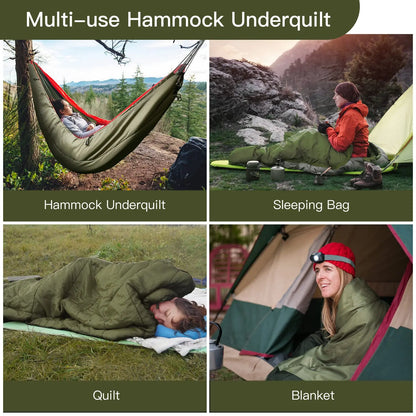 4-Season Hammock Under Quilt – Insulated Sleeping Blanket, Rated 5–20°C