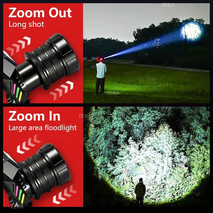 Super Bright Headlamp with Dual Laser & Motion Sensor – USB Rechargeable 18650 Torch for Fishing, Running & Fog