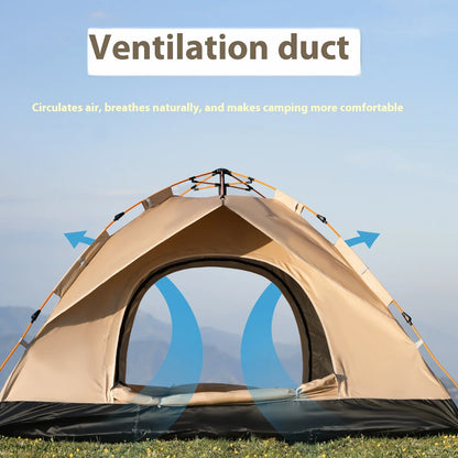 Instant Golden Pop-Up Tent – Portable 3-4 Person Sun & Rain Shelter for Beach & Camping
