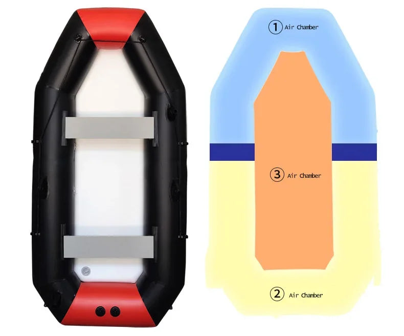 Inflatable Fishing Kayak – PVC Canoe Boat for 1–6 Persons (1.75–3.6m)