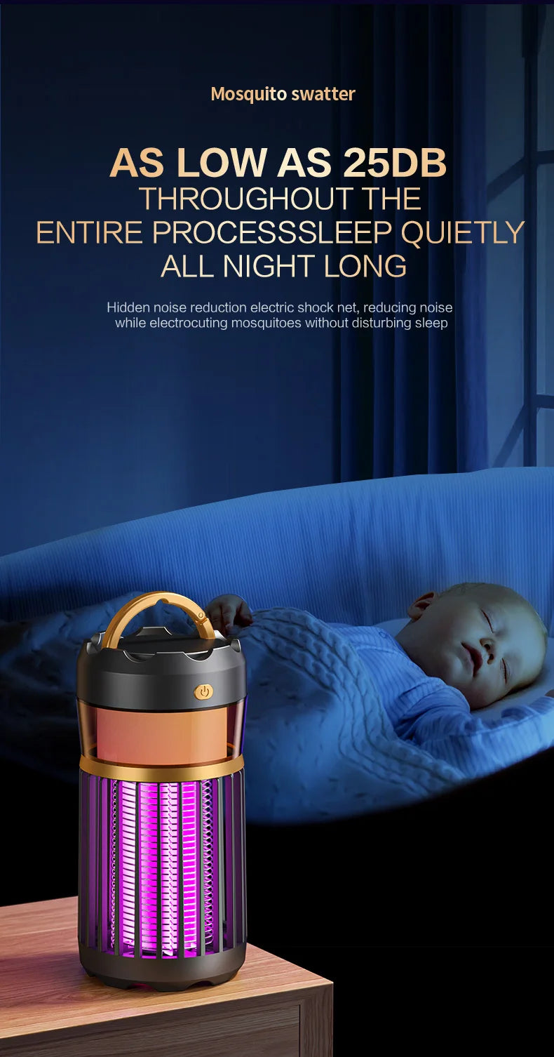 3-in-1 Mosquito Repellent Camping Lamp – Bug Zapper, Night Light & Insect Killer