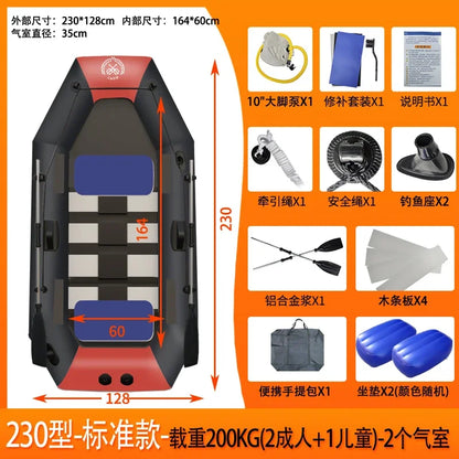 Inflatable Fishing Kayak – PVC Canoe Boat for 1–6 Persons (1.75–3.6m)