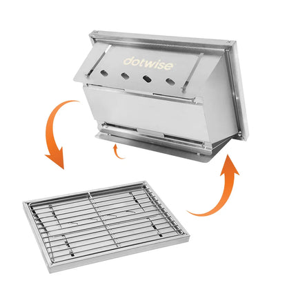 304 Stainless Steel Barbecue Grill Portable Outdoor Stove IGT Table Stove Folding Firewood Stove Barbecue Camping Stove