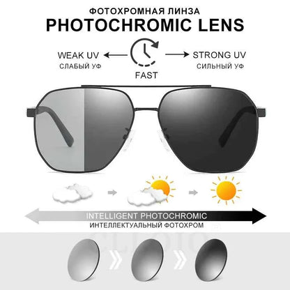 CLLOIO Classic Photochromic Sunglasses Men Women Polarized Driving Shades Sun Glasses Travel Anti-glare Chameleon Glasses