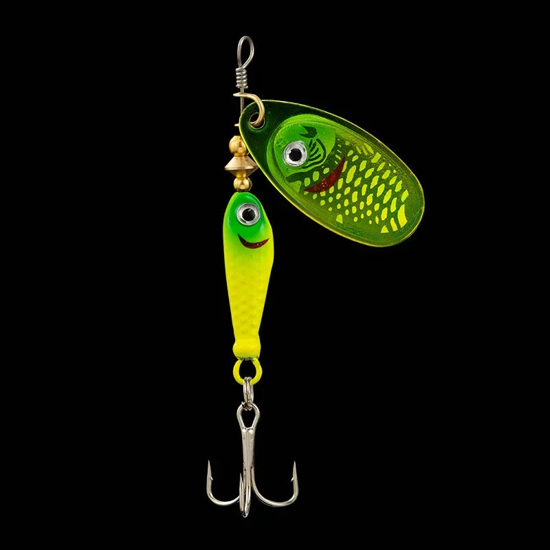 9g Rotating Spoon Fishing Lure – Metal Spinner with Triple Hook for Bass & Carp