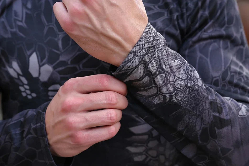 Men's Long Sleeve Camo Hunting Shirt – Anti-Sweat Breathable Sun-Protective Top