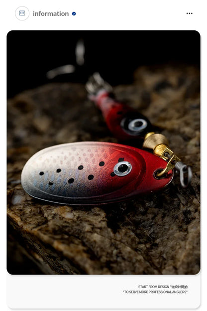9g Rotating Spoon Fishing Lure – Metal Spinner with Triple Hook for Bass & Carp