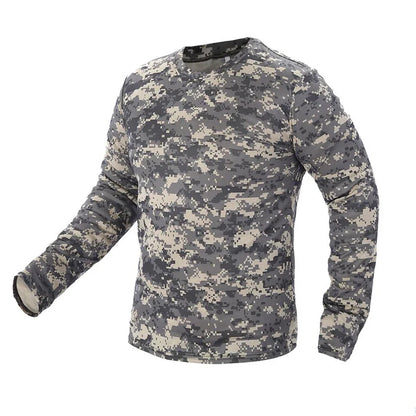 Men's Long Sleeve Camo Hunting Shirt – Anti-Sweat Breathable Sun-Protective Top