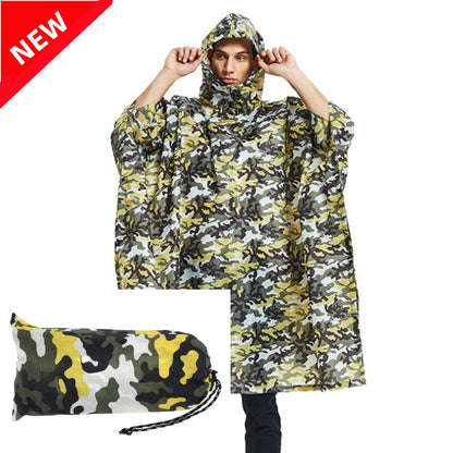 Camouflage Waterproof Poncho – Multifunctional Rain Cover for Camping & Hunting