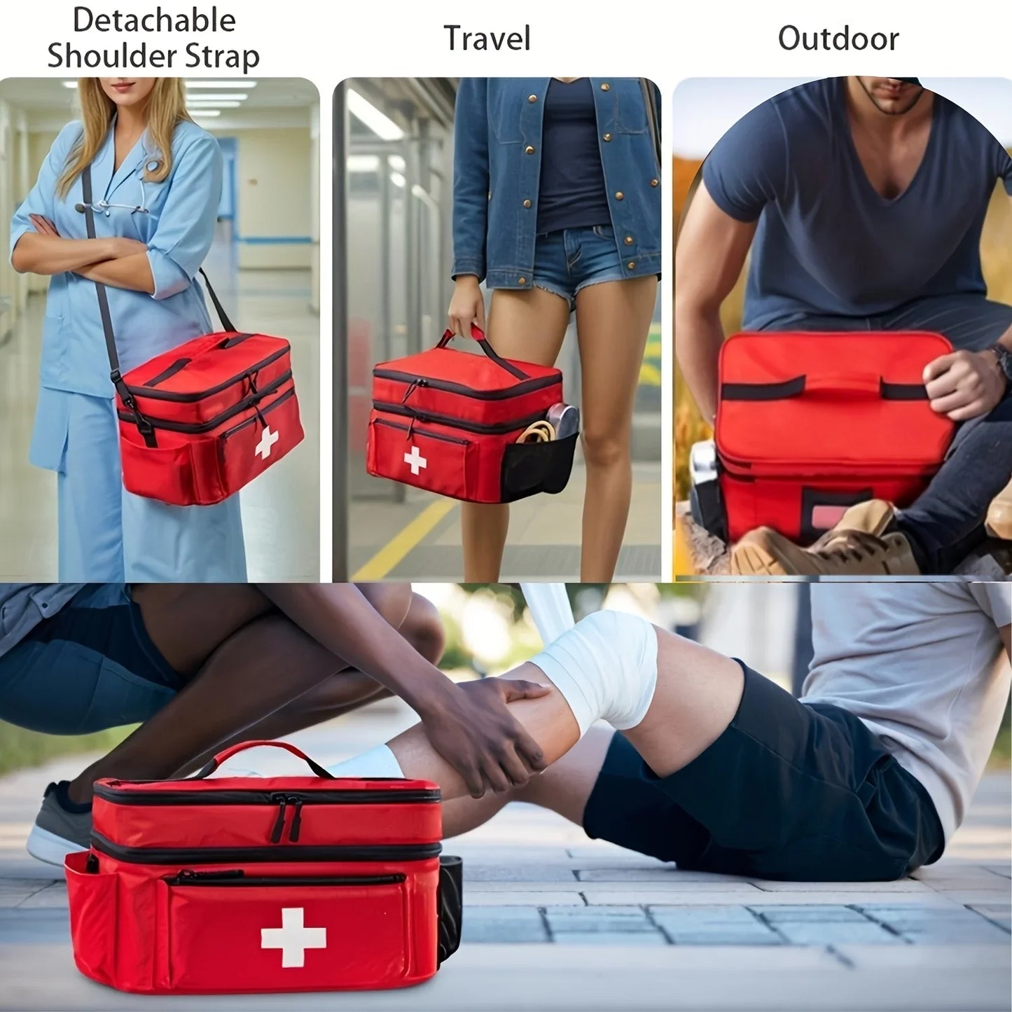 Portable Travel Medicine Storage Bag – Double-Layer Emergency Kit Organizer