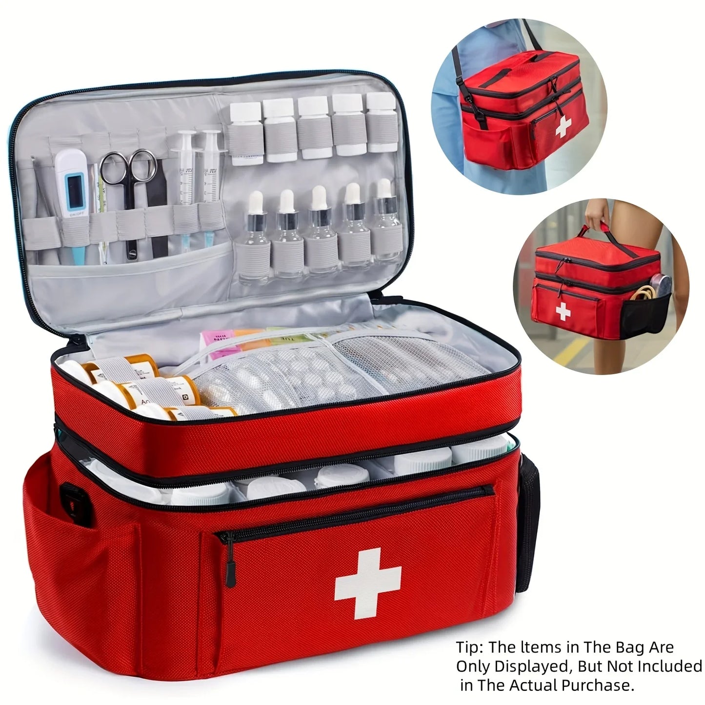 Portable Travel Medicine Storage Bag – Double-Layer Emergency Kit Organizer