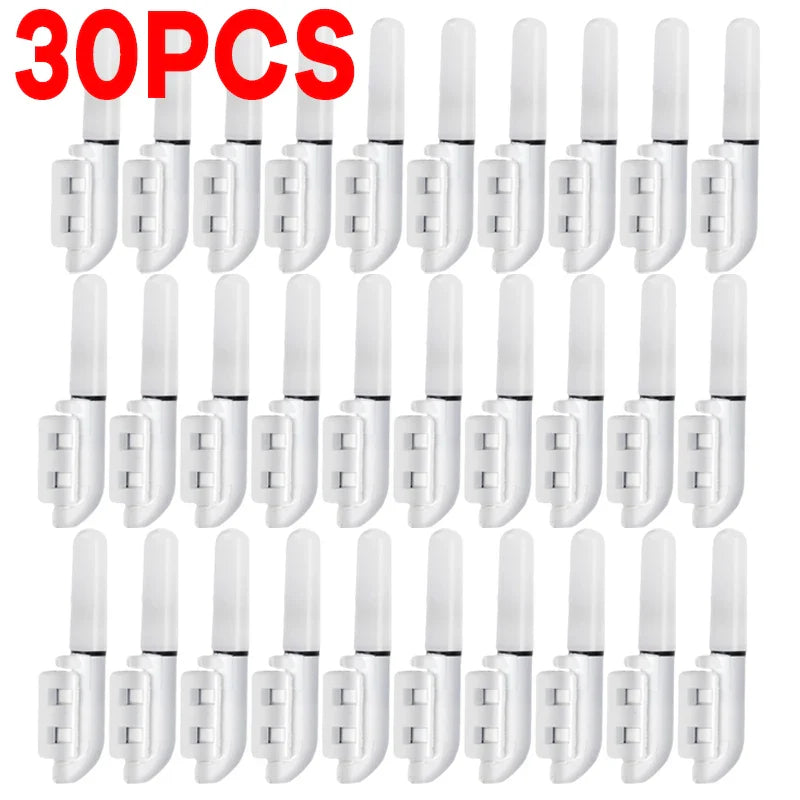 LED Snap-On Fishing Rod Bite Alarm Light – Night Fishing, Green/Red, 1–50 Pack