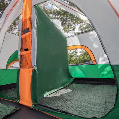 Extra Large Tent 12 Person,2 Bay Windows,Family Cabin Tents,14'Lx10'Wx6.58'H,2 Rooms&3 Doors 3 Windows w/ Mesh, Waterproof