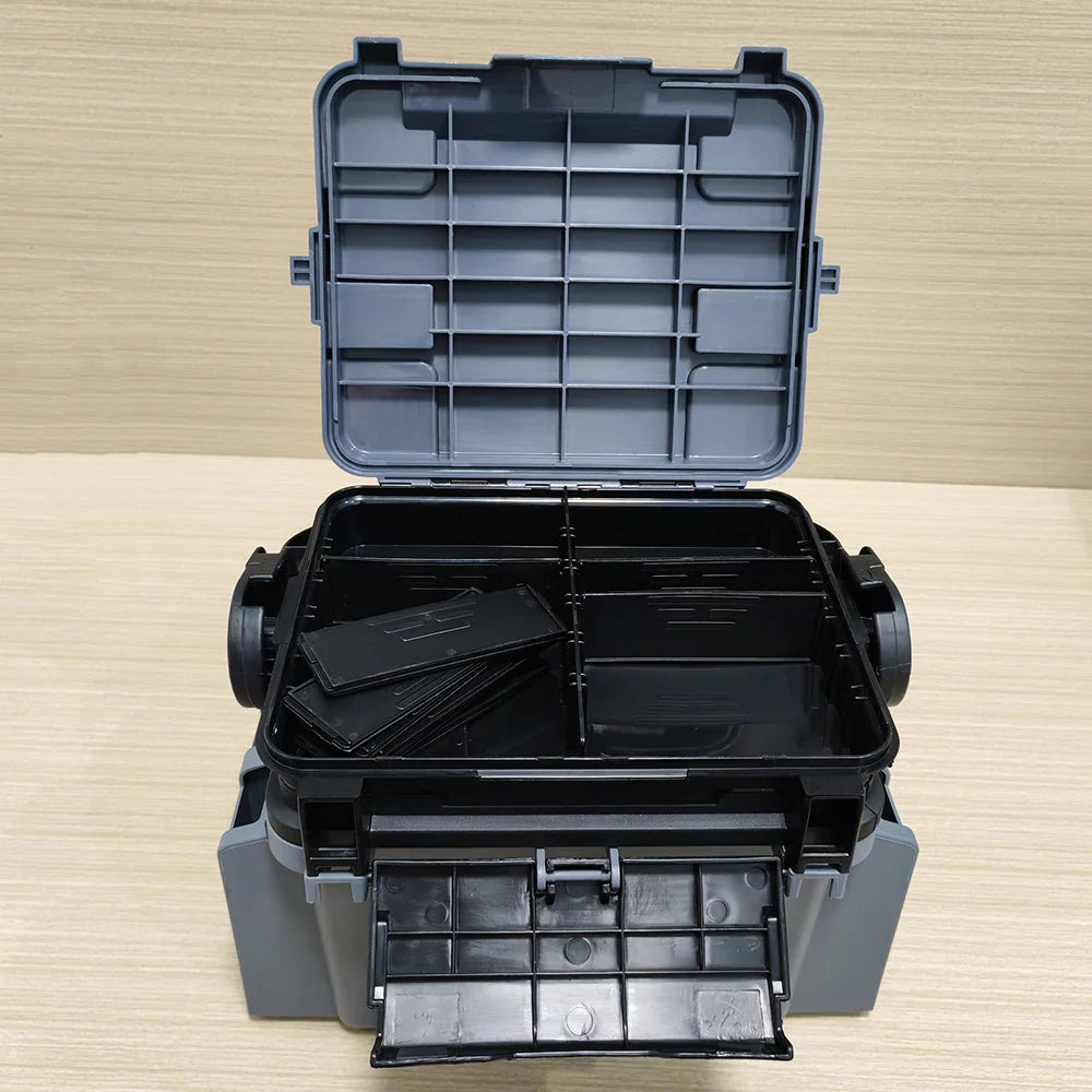 Double-Layer Lure Fishing Box – Adjustable Dividers, Crossbody Shoulder Carry