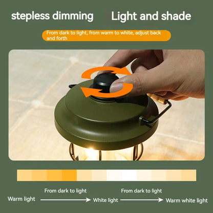 Retro Camping Lantern – USB Rechargeable Portable Tent Light for Camping & Outdoor Use