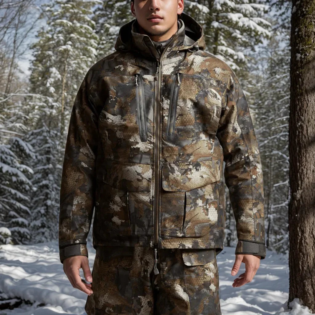 Men's Winter Camo Hunting Jacket – Waterproof Insulated Hudson Jacket for Fishing & Hunting