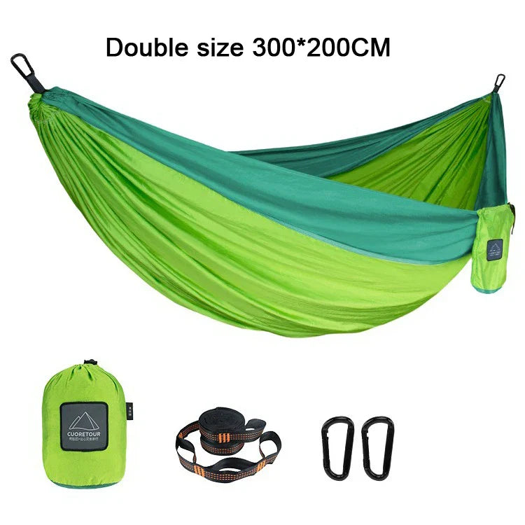 Portable Camping Hammock – Lightweight Nylon Parachute Hammock for Outdoor & Garden