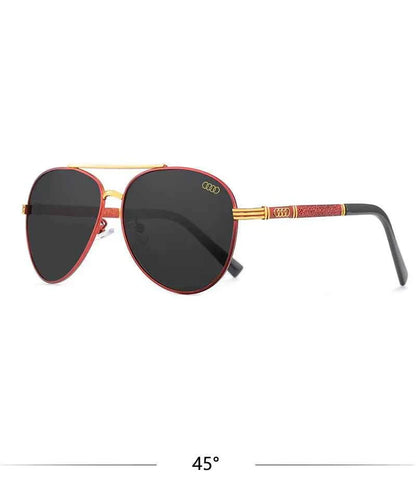 Audi UV400 Polarized AntiGlare Retro Flight Sunglasses Glasses for Motorcycle Classic FrogEye Outdoor Glasses Men Women 501