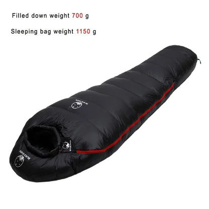 White Goose Down Mummy Sleeping Bag – 800 Fill Power, 4 Warmth Levels, Camping & Travel