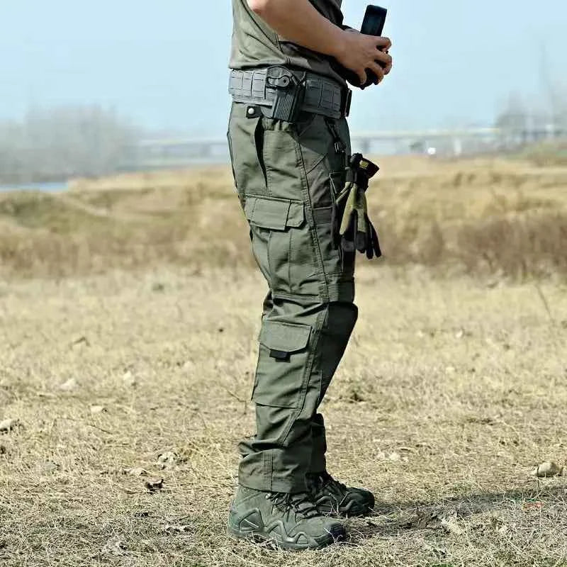 Men's Tactical Cargo Pants – Waterproof Multi-Pocket Outdoor Hiking Trousers