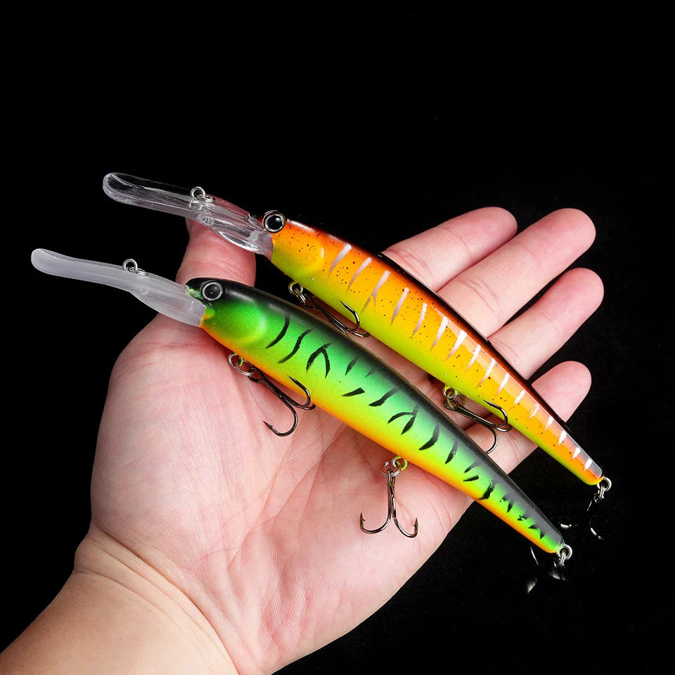 Floating Minnow Lure – 120mm, 20g, Trolling Wobbler Crankbait, Bass & Pike, 6 Colors