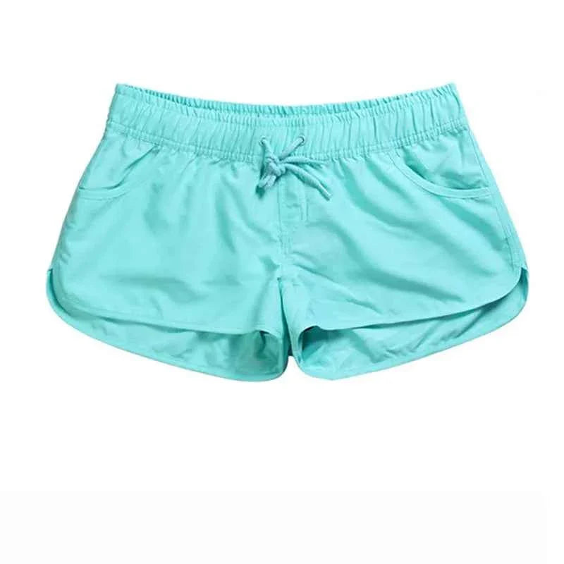 2025 Summer Women's Beach Shorts Quick Drying High Waist Tropical Printed Elastic Waist Swimming Shorts Breathable
