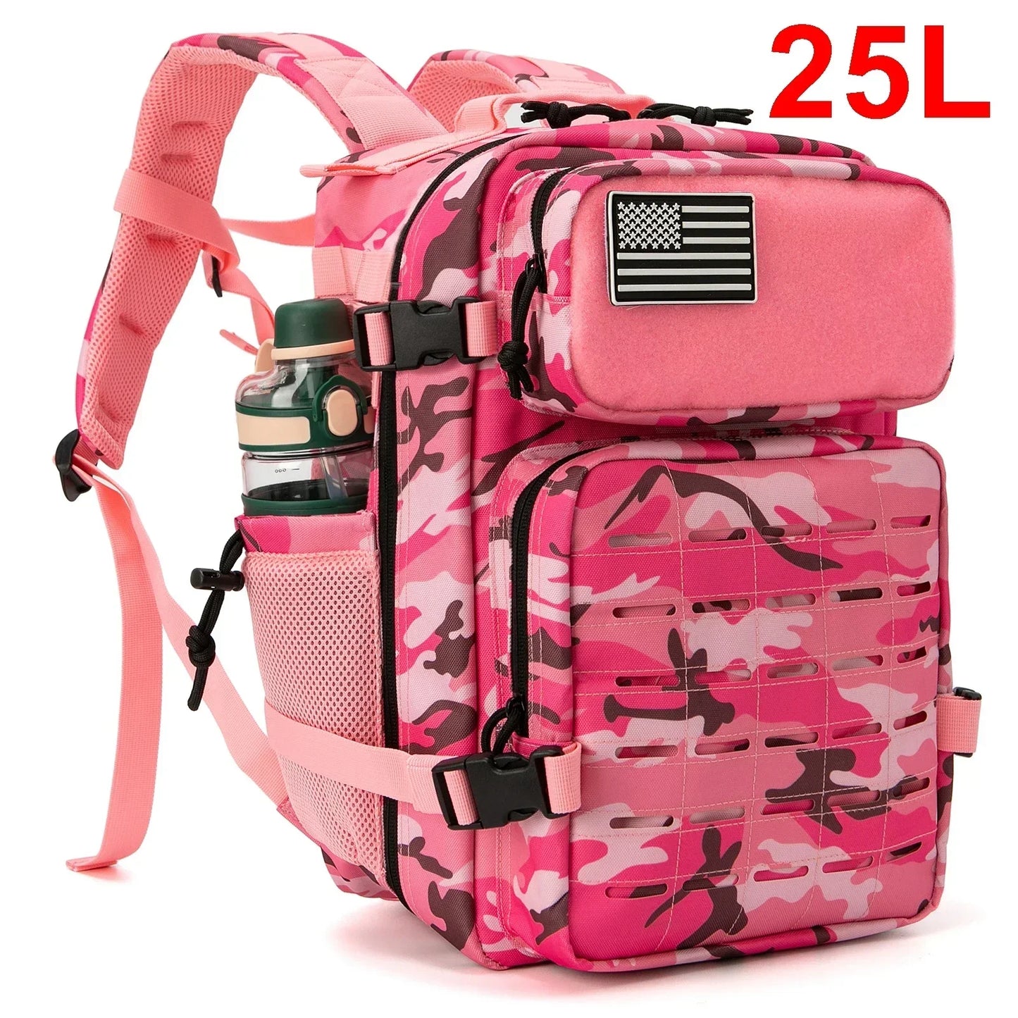 Men's Tactical Survival Backpack – Laser Cut MOLLE with Dual Cup Holders