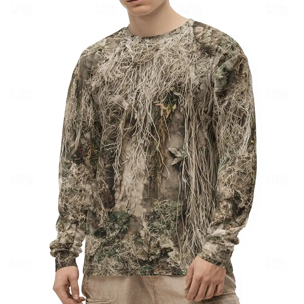 Men's 3D Camo Animal Print Long Sleeve Shirt – Outdoor Street Style
