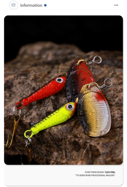 9g Rotating Spoon Fishing Lure – Metal Spinner with Triple Hook for Bass & Carp