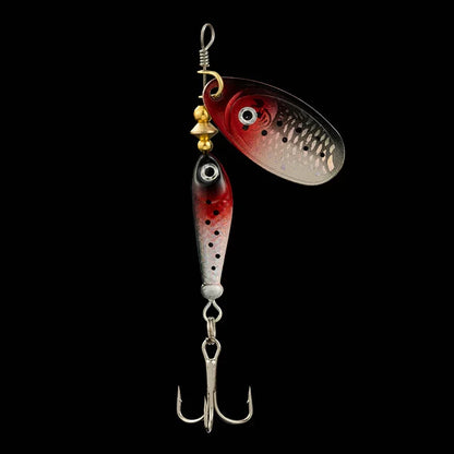 9g Rotating Spoon Fishing Lure – Metal Spinner with Triple Hook for Bass & Carp