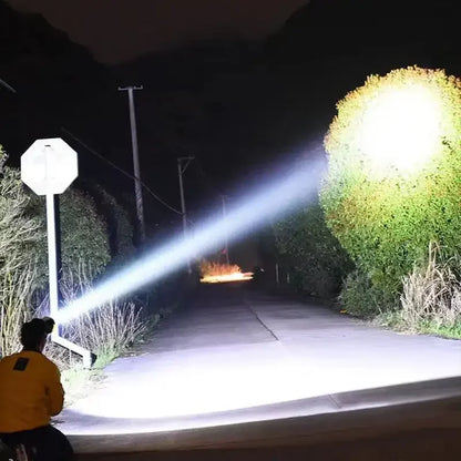 High-Power LED Headlamp with IR Sensor – Rechargeable, 5000m Beam for Fishing & Camping