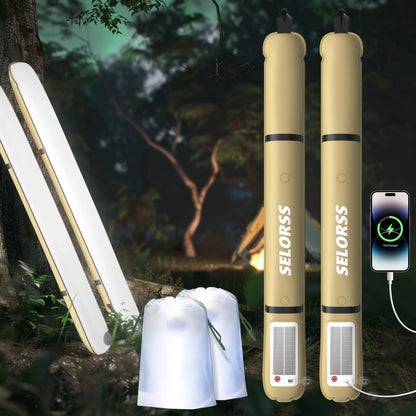 Solar Camping Lantern – Inflatable, IP66 Waterproof, 2000mAh, 3-30hr Runtime, 8 Variants