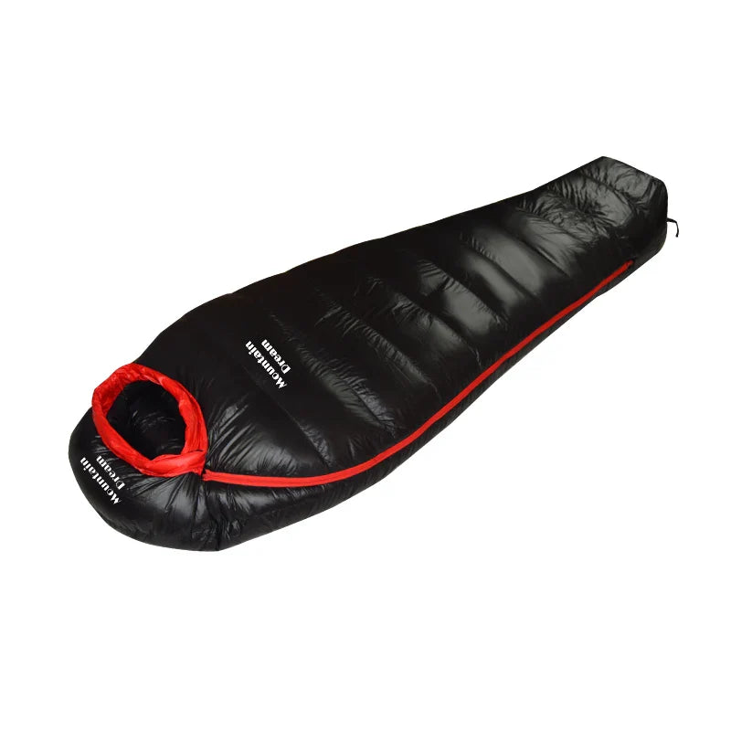 Winter Down Sleeping Bag Adult Mummy White Goose Down Warm Sleeping Bag Three Seasons Suitable For Camping Trips