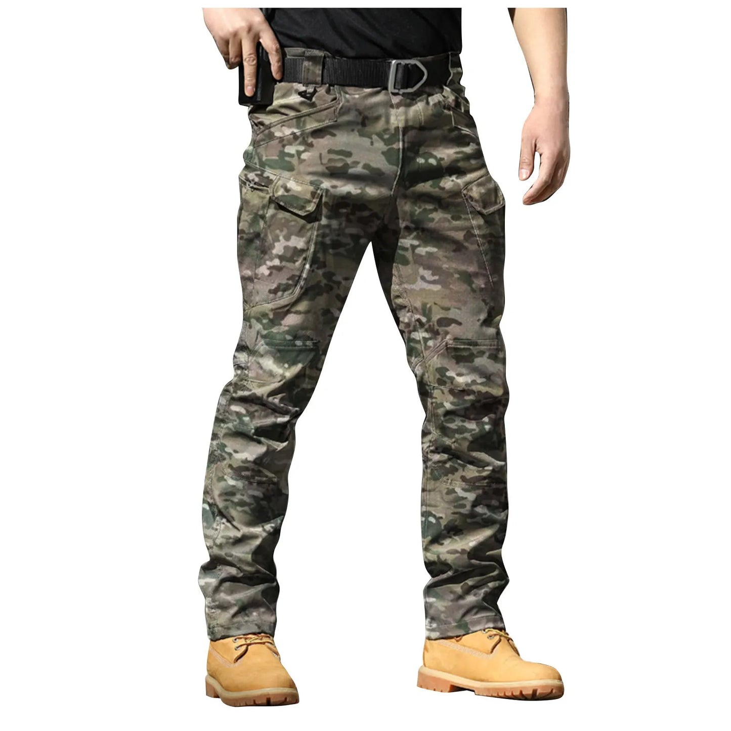 Men's Multi-Pocket Camo Cargo Pants – Tactical Overalls, 8 Colors, M-XXXL
