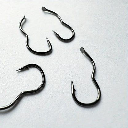 Carbon Steel Fishing Hook Set – 300pcs, Sizes 3-12, Barbed Sharp Hooks