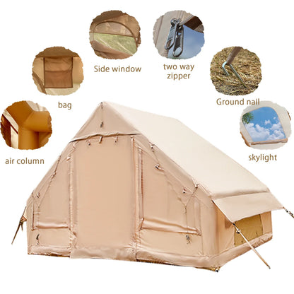 PAKICETUS Inflatable Camping Tent – 4-8 Person Portable 4-Season Waterproof Tent with Windows